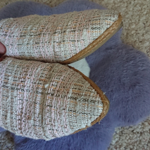 CLORINDA ANTINORI The Luna Gaelle Rosa pink and cream tweed mules size 8 - Picture 6 of 16